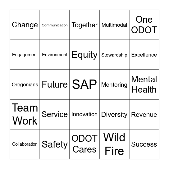 Fall Forum Bingo Card