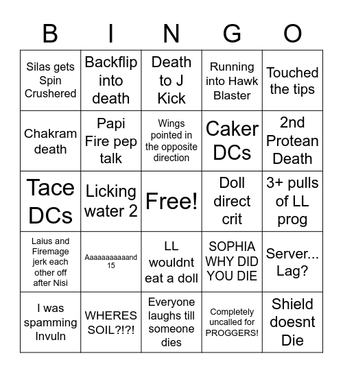 Tea Bingo Card