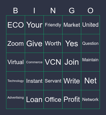 Virtual Business Bingo Card