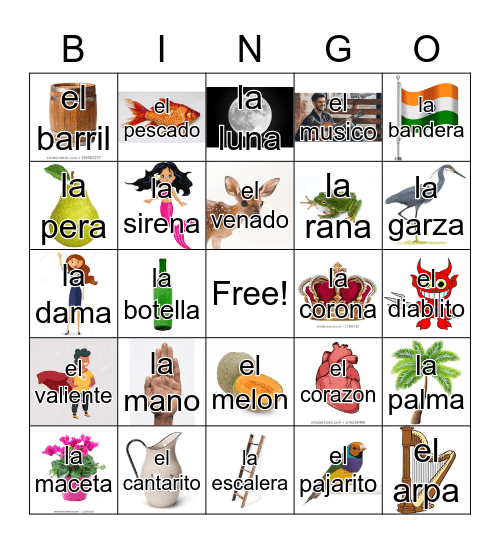 Loteria Mi Pueblito Bingo Card