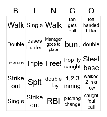 RED SOX Baseball Bingo Card