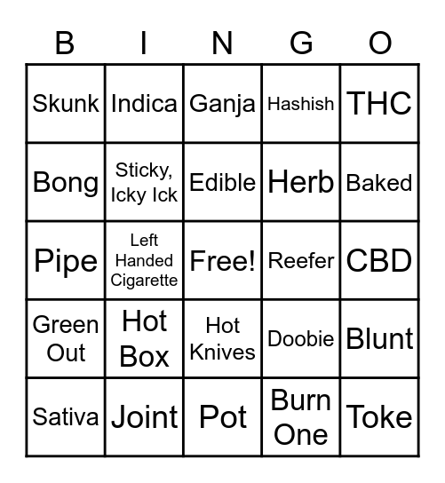 Nud's Medicine Cabinet Bingo Card