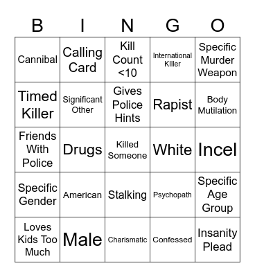 SK Bingo Card