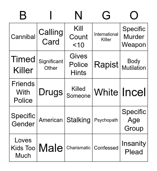 SK Bingo Card