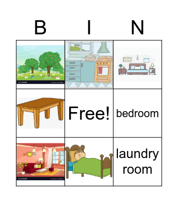 Parts of the House Bingo Card