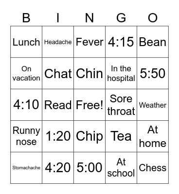 C4 Bingo Card