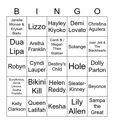 Feminist bangers!! Bingo Card