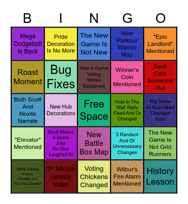 MCC15 Update Video Bingo Card