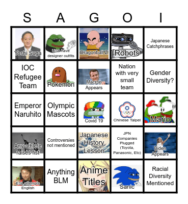 Little Boy and Fat Man Bingo Card