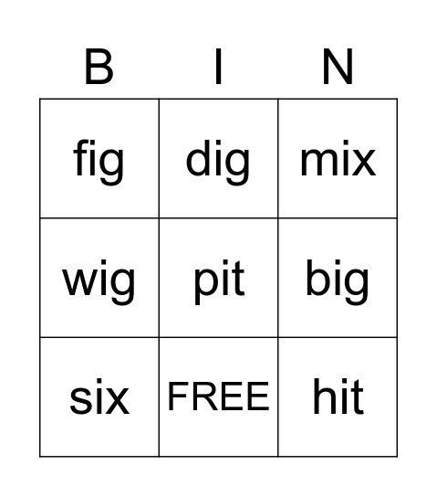 BINGO Card