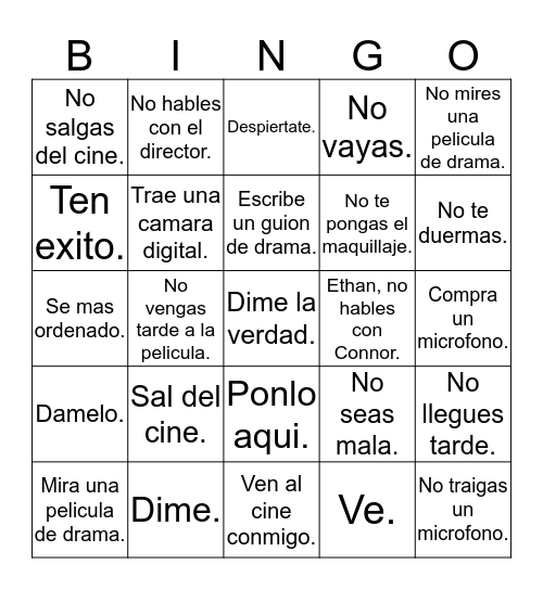 LAS PELICULAS Bingo Card