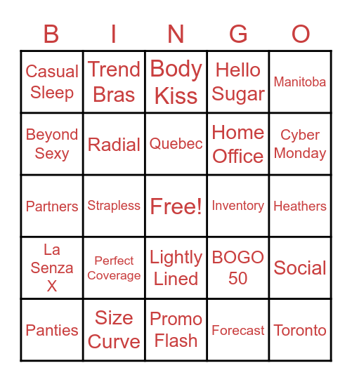 Holiday Bingo in July! Bingo Card