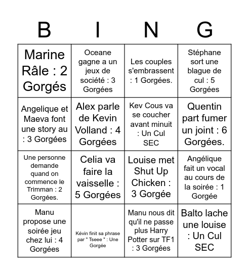 Bingo Aperrro Soirée Bingo Card