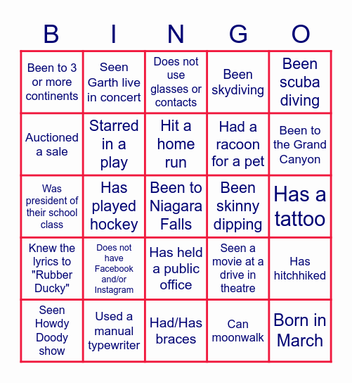 Trella's 80th Birthday Bingo Card