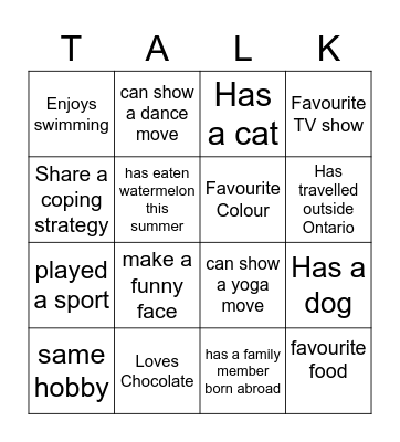 IAP Get to Know Me Bingo Card