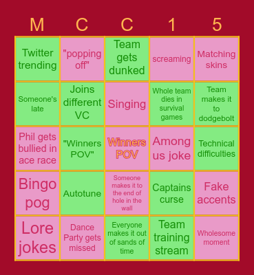 👑MCC Bingo👊👋👋👑 Bingo Card