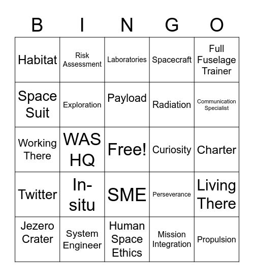 WAS Orientation Bingo Card