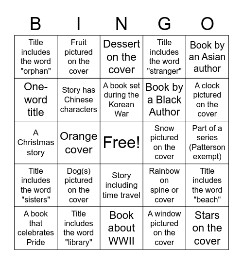 Staff Bingo - General Fiction Bingo Card