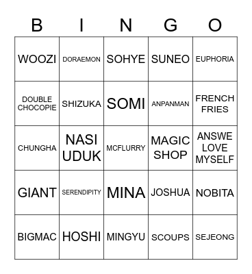 PJMLYF Bingo Card