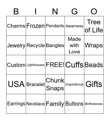 A Touch of Lace Bingo Card