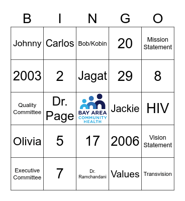 BACH BINGO GAME 1 Bingo Card