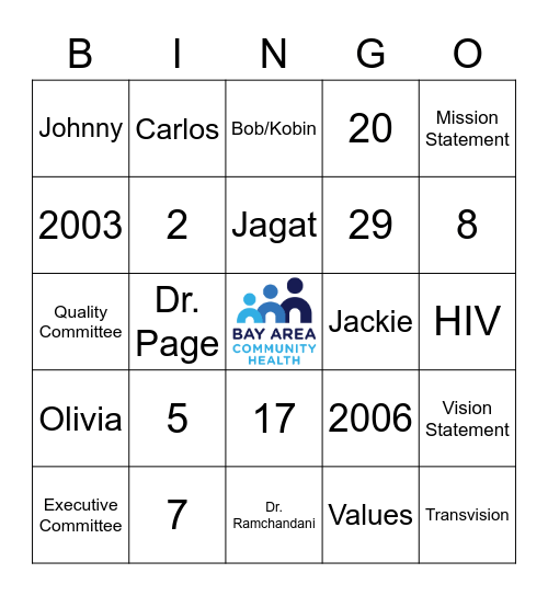 BACH BINGO GAME 1 Bingo Card