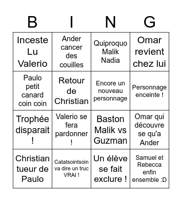 Elite S3 Bingo Card