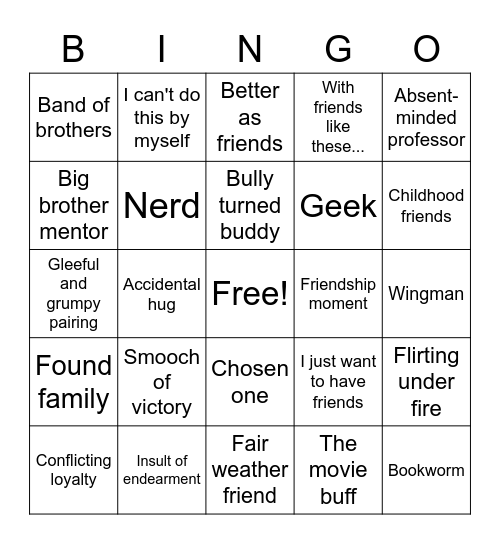 What Was That? Tropes Bingo Card
