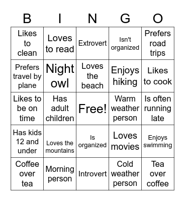 ODC Houston Bingo Card