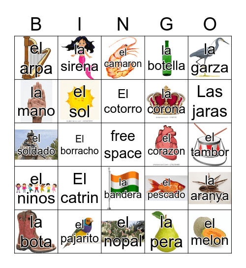 Loteria Mi Pueblito Bingo Card