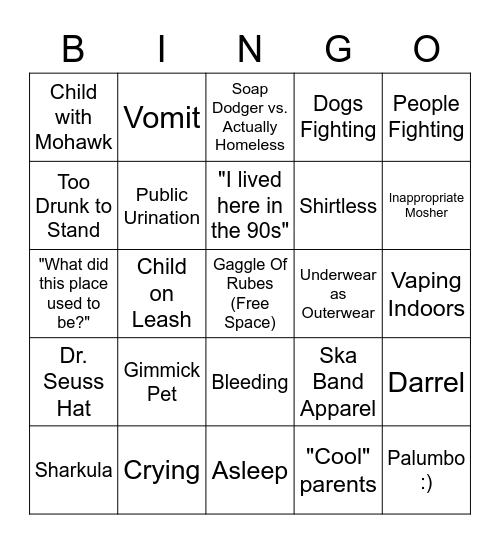 Wicker ***k Fest 2k21 Bingo Card