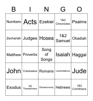 Bible books! Bingo Card