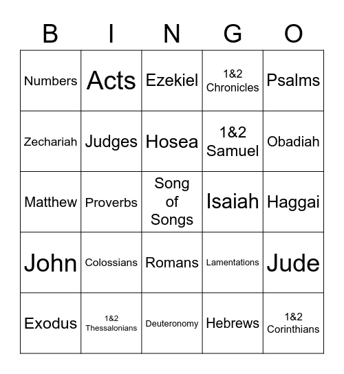 Bible books! Bingo Card