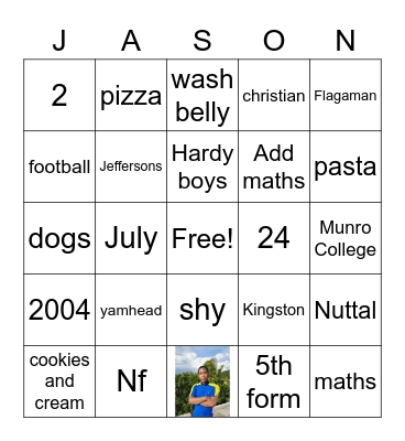 Jason's Birthday Bingo Card