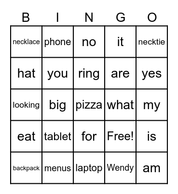 Bingo Card