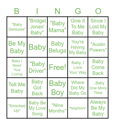 ASHowER Bingo Card