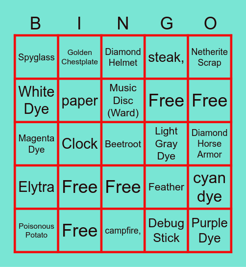 The True Smp bingo Card Bingo Card