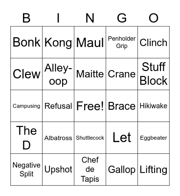 Olympic Glossary Bingo Card