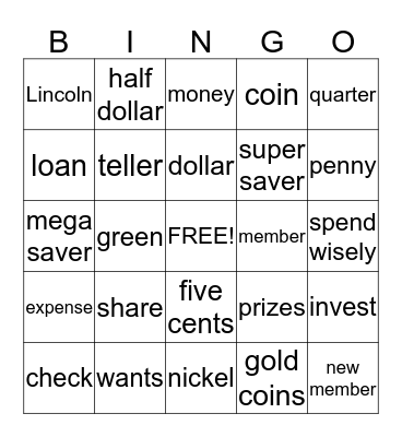 Money Bingo Card