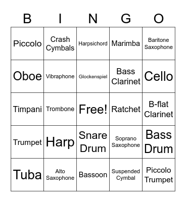 Pride & Joy Musical Bingo! Bingo Card