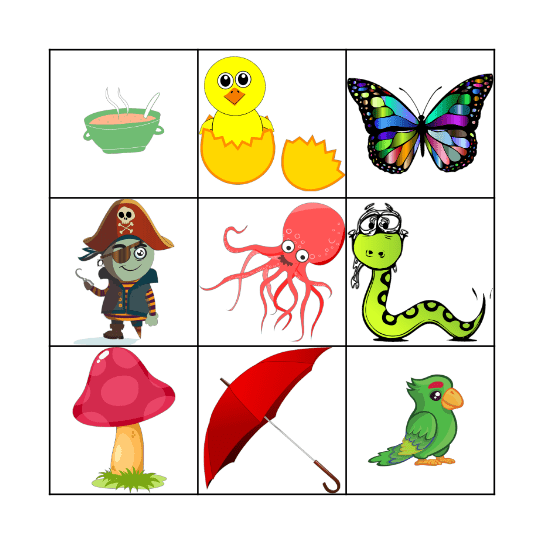 Bingo « P » Bingo Card