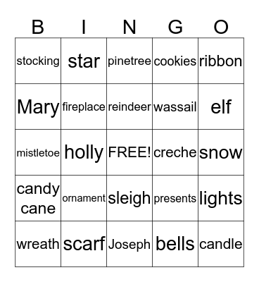 Christmas Bingo Card