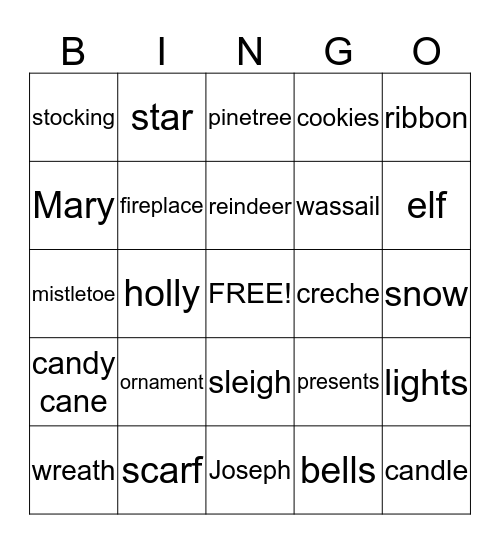 Christmas Bingo Card