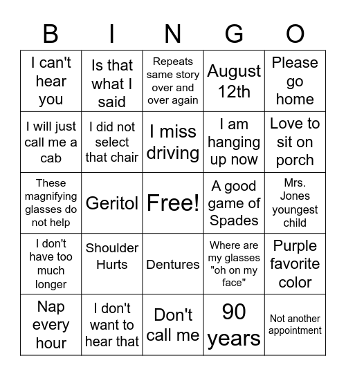 All About Rebecca Bingo Card