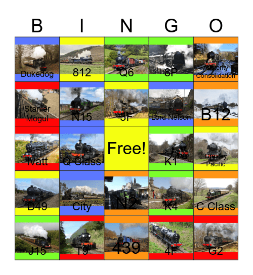 Sole Surviving Steam Locomotives of Britain Bingo Card
