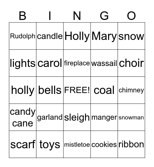 Christmas Bingo Card