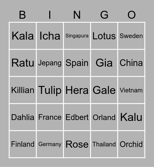 Drisana's Bingo Card