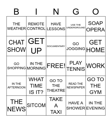 Everyday life Bingo Card