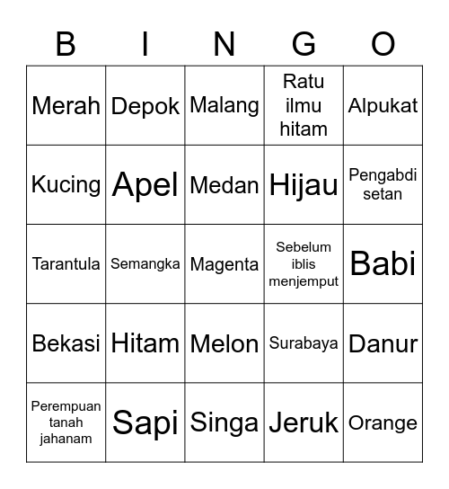 Shaoyaoo Bingo Card