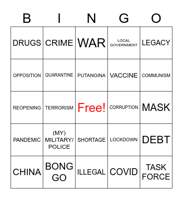 SONA BINGO Card